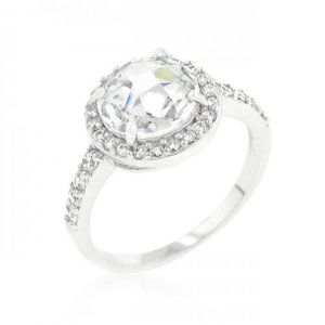 Halo Style Faceted Engagement Ring